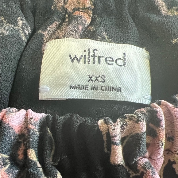 Wilfred Black and Pink Off-Shoulder Elegant Top with Butterfly Print Size XXS - Picture 6 of 11